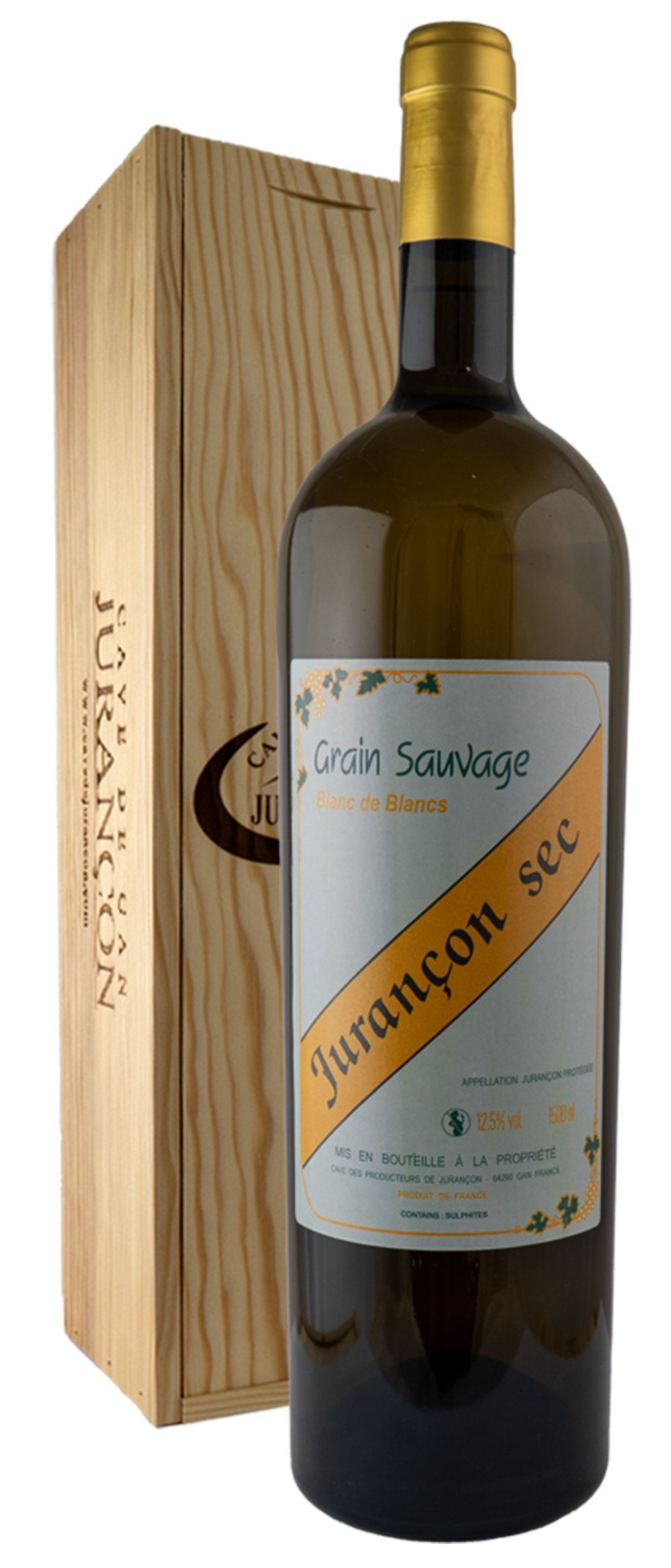 magnum Grain Sauvage, AOP Jurançon sec – vin blanc sec en format 1,5 L de la Cave de Jurançon.