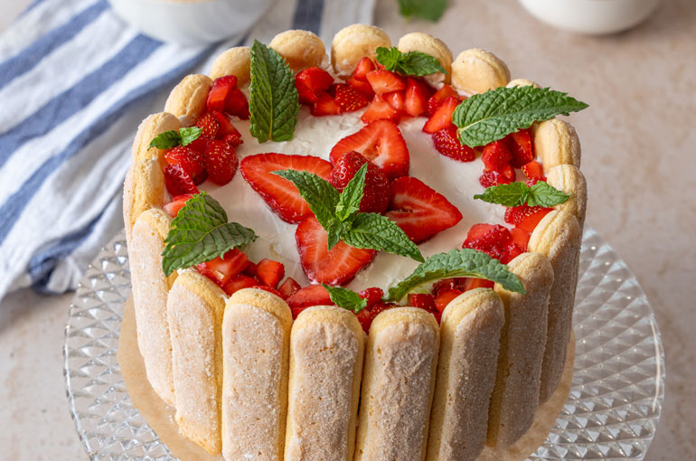 photo d'un gâteau aux fraises